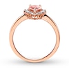 Thumbnail Image 1 of Previously Owned Morganite Engagement Ring 1/4 ct tw Round-cut Diamonds 14K Rose Gold