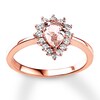 Thumbnail Image 4 of Previously Owned Morganite Engagement Ring 1/4 ct tw Round-cut Diamonds 14K Rose Gold