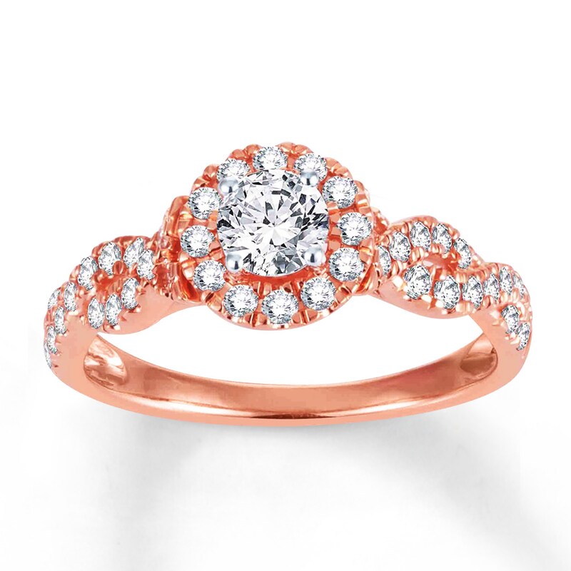 Main Image 1 of Previously Owned Diamond Engagement Ring 3/4 ct tw Round-cut 14K Rose Gold