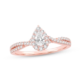 Previously Owned Diamond Engagement Ring 1/2 ct tw Pear & Round-cut 14K Rose Gold