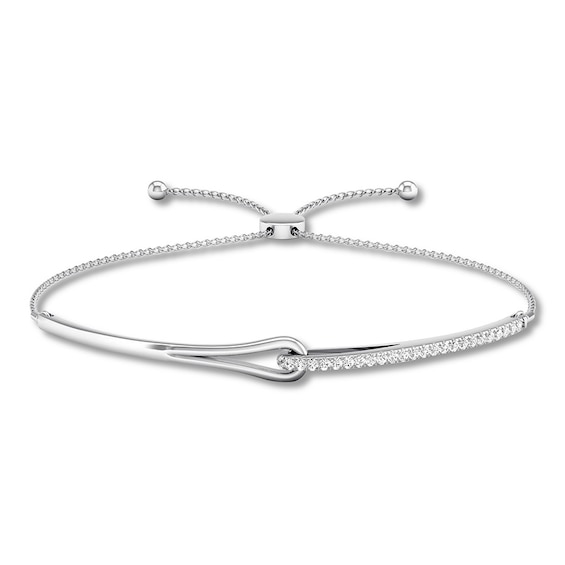 Previously Owned Love + Be Loved Diamond Bolo Bracelet 1/4 ct tw 10K White Gold 9.5"