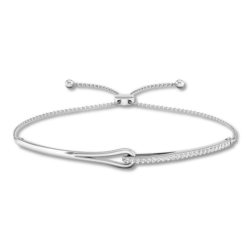 Previously Owned Love + Be Loved Diamond Bolo Bracelet 1/4 ct tw 10K White Gold 9.5"