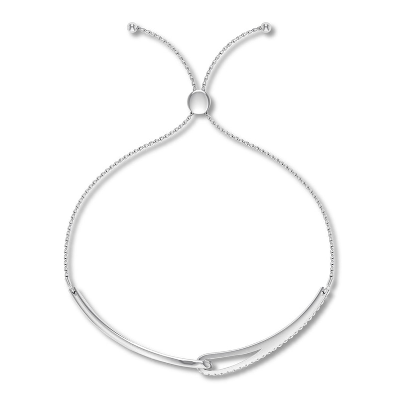 Previously Owned Love + Be Loved Diamond Bolo Bracelet 1/4 ct tw 10K White Gold 9.5"