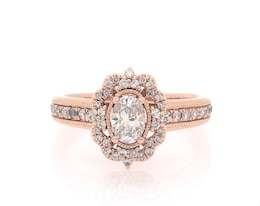 Previously Owned Diamond Engagement Ring 7/8 ct tw Oval & Round 14K Rose Gold