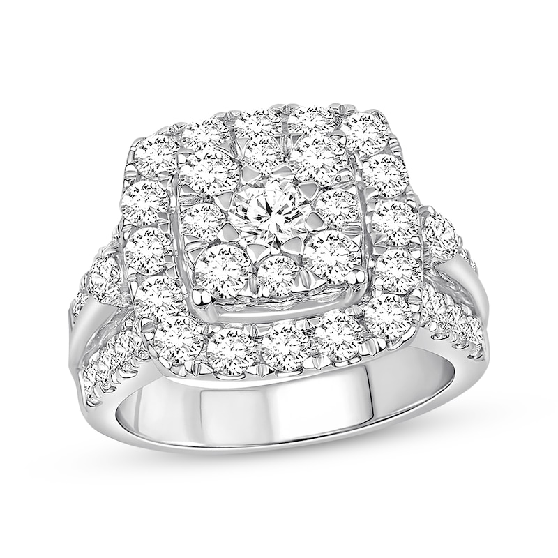 Main Image 1 of Previously Owned Diamond Engagement Ring 3 ct tw Round-cut 10K White Gold