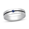 Thumbnail Image 0 of Previously Owned Men's Natural Sapphire Wedding Band 10K White Gold