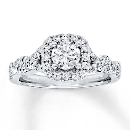 Previously Owned Diamond Engagement Ring 7/8 ct tw Round-cut 14K White Gold