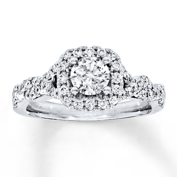 Previously Owned Diamond Engagement Ring 7/8 ct tw Round-cut 14K White Gold
