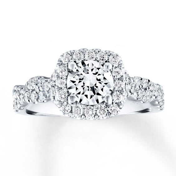 Previously Owned Diamond Engagement Ring 1-3/8 ct tw Round-cut 14K White Gold