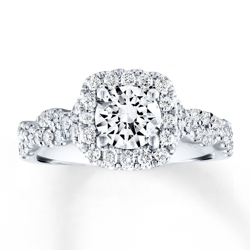 Main Image 1 of Previously Owned Diamond Engagement Ring 1-3/8 ct tw Round-cut 14K White Gold