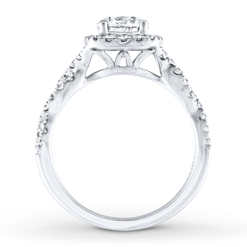 Main Image 2 of Previously Owned Diamond Engagement Ring 1-3/8 ct tw Round-cut 14K White Gold
