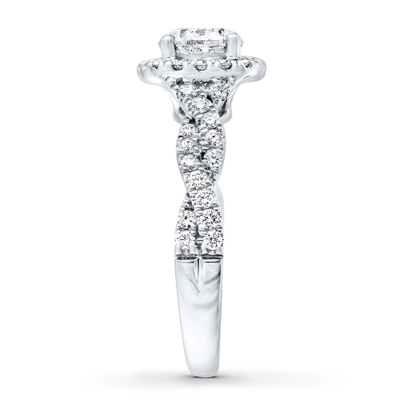 Main Image 3 of Previously Owned Diamond Engagement Ring 1-3/8 ct tw Round-cut 14K White Gold