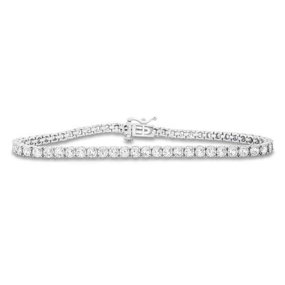 Previously Owned Diamond Bracelet 2 ct tw Round-cut 10K White Gold 7.25" Length