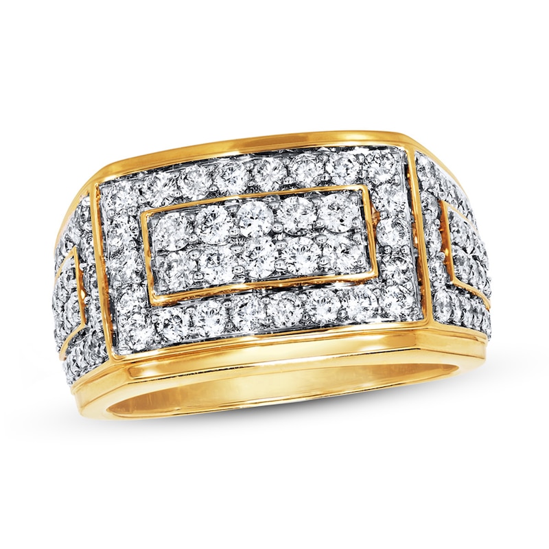 Main Image 1 of Previously Owned Men's Diamond Ring 2 ct tw Round-cut 10K Yellow Gold