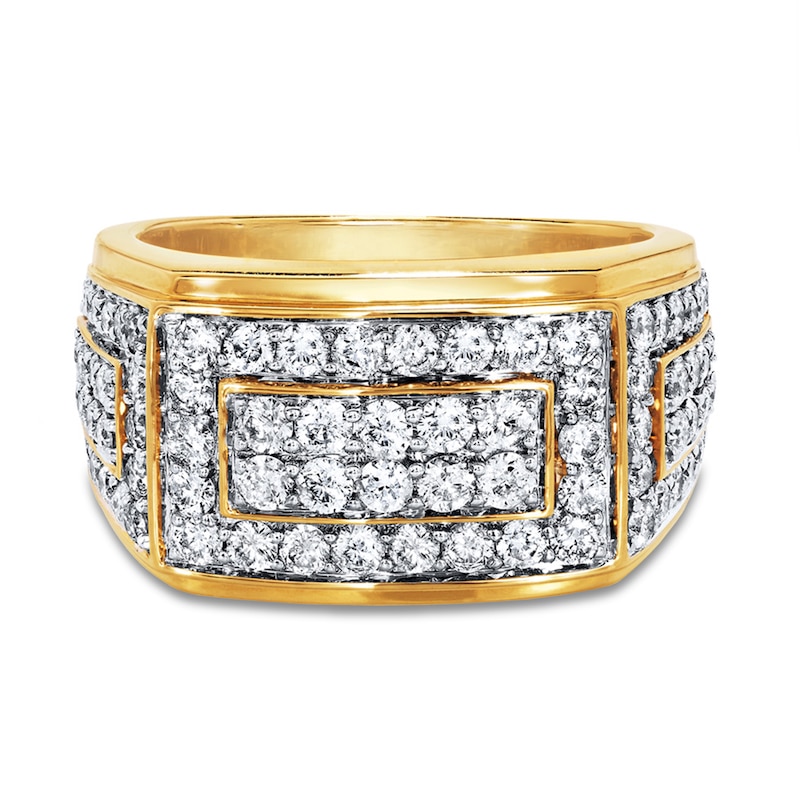 Previously Owned Men's Diamond Ring 2 ct tw Round-cut 10K Yellow Gold
