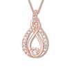 Thumbnail Image 1 of Previously Owned Interwoven Diamond Necklace 1/2 ct tw Round-cut 10K Rose Gold 19&quot;