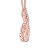 Thumbnail Image 2 of Previously Owned Interwoven Diamond Necklace 1/2 ct tw Round-cut 10K Rose Gold 19&quot;