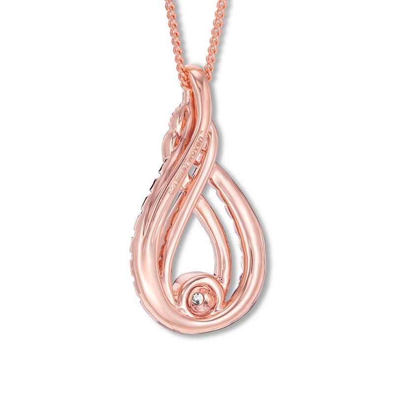 Main Image 4 of Previously Owned Interwoven Diamond Necklace 1/2 ct tw Round-cut 10K Rose Gold 19&quot;