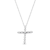 Thumbnail Image 0 of Previously Owned Diamond Cross Necklace 1/3 ct tw Round-cut 10K White Gold