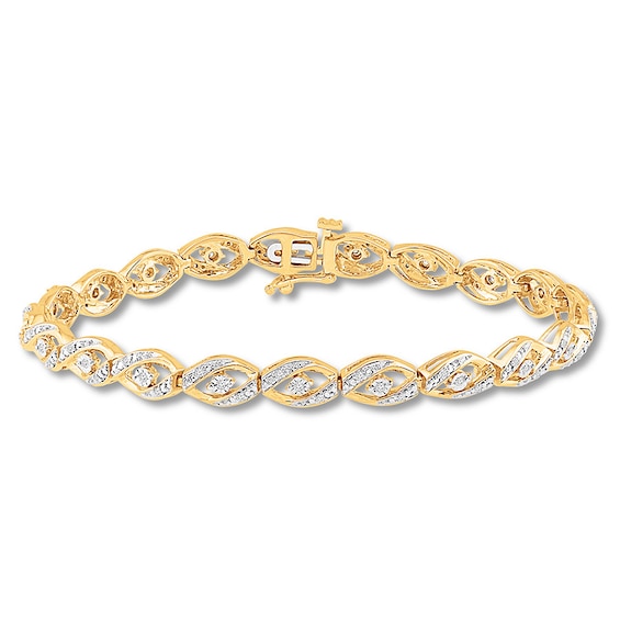 Previously Owned Diamond Bracelet 1/4 ct tw Round-cut 10K Yellow Gold 7"