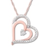 Previously Owned Diamond Heart Necklace 10K Rose Gold