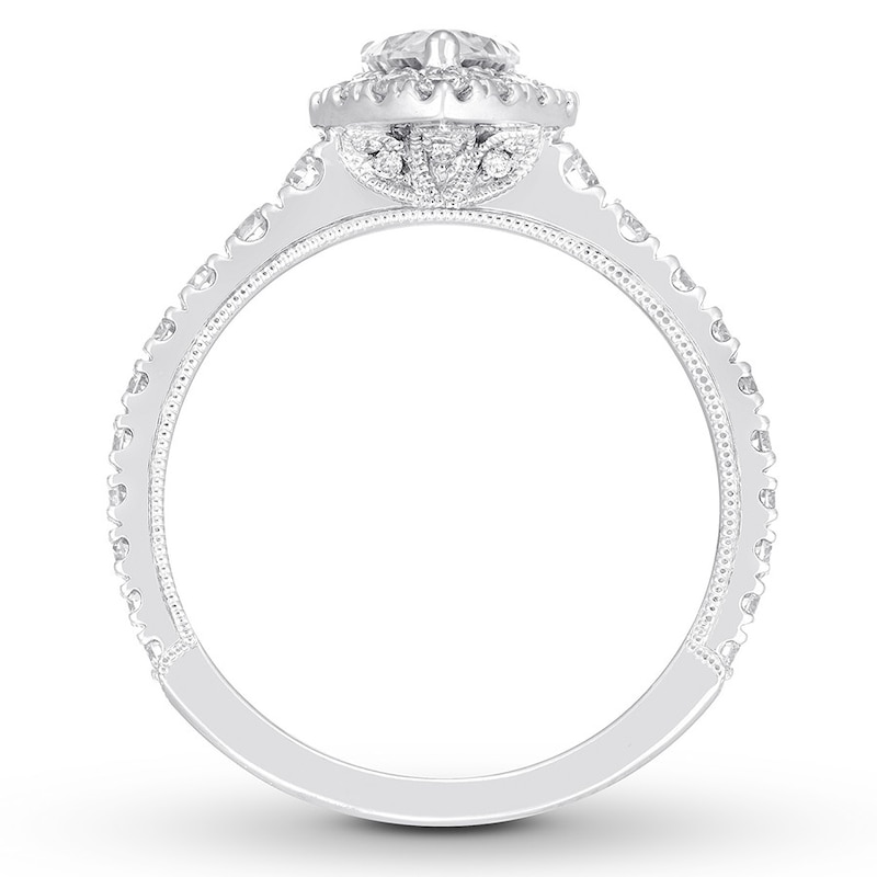 Main Image 2 of Previously Owned Neil Lane Premiere Diamond Engagement Ring 1-1/2 ct tw Pear & Round-cut 14K White Gold