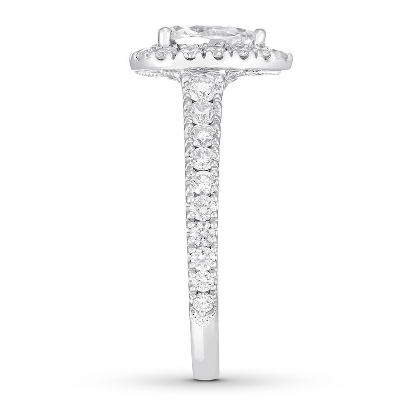 Main Image 3 of Previously Owned Neil Lane Premiere Diamond Engagement Ring 1-1/2 ct tw Pear & Round-cut 14K White Gold