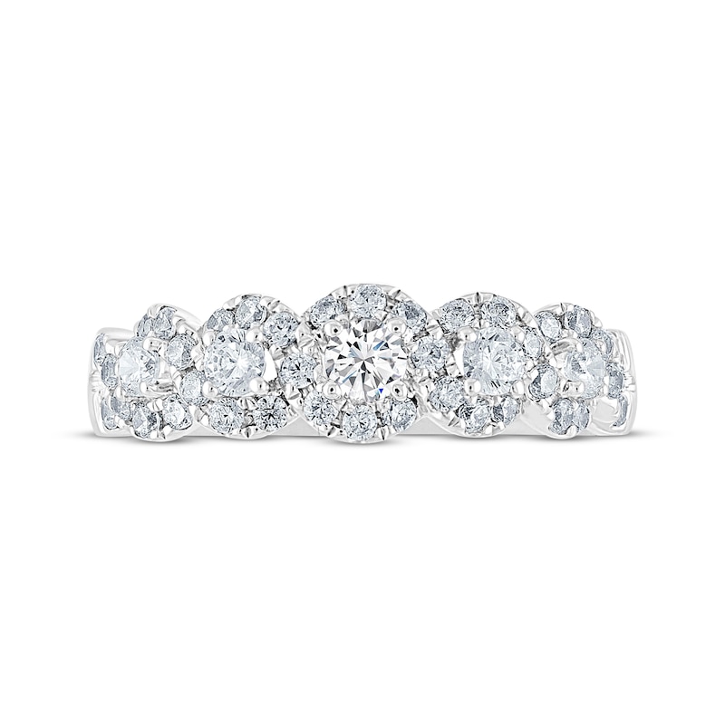 Main Image 3 of Previously Owned THE LEO Diamond Anniversary Ring 3/4 ct tw Round-cut 14K White Gold