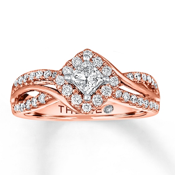 Previously Owned THE LEO Diamond Engagement Ring 3/4 ct tw Diamonds 14K Rose Gold