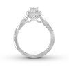 Thumbnail Image 2 of Previously Owned THE LEO Diamond Engagement Ring 3/4 ct tw Princess & Round-cut 14K White Gold