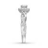Thumbnail Image 3 of Previously Owned THE LEO Diamond Engagement Ring 3/4 ct tw Princess & Round-cut 14K White Gold