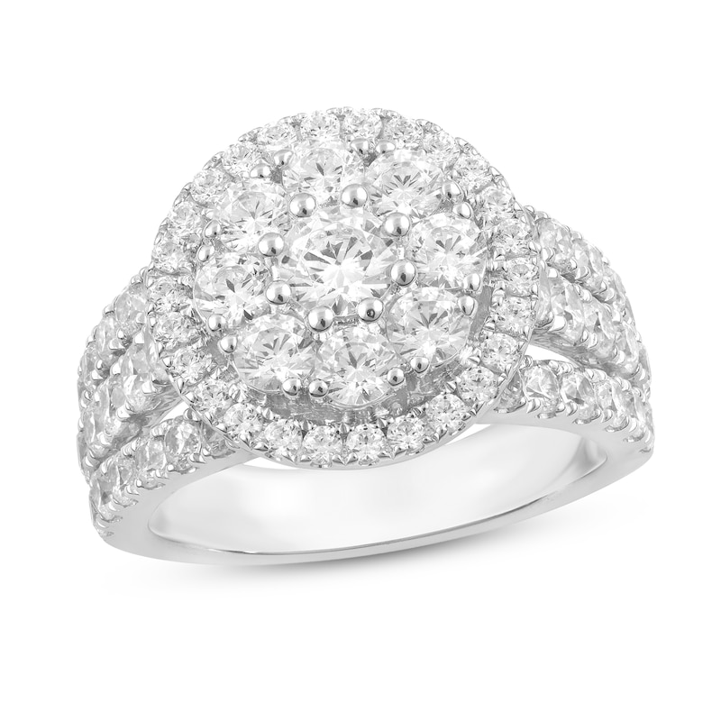 Main Image 1 of Previously Owned Diamond Engagement Ring 3 ct tw Round-cut 10K White Gold
