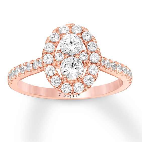 Previously Owned Ever Us Diamond Engagement Ring 7/8 ct tw Round-cut 14K Rose Gold