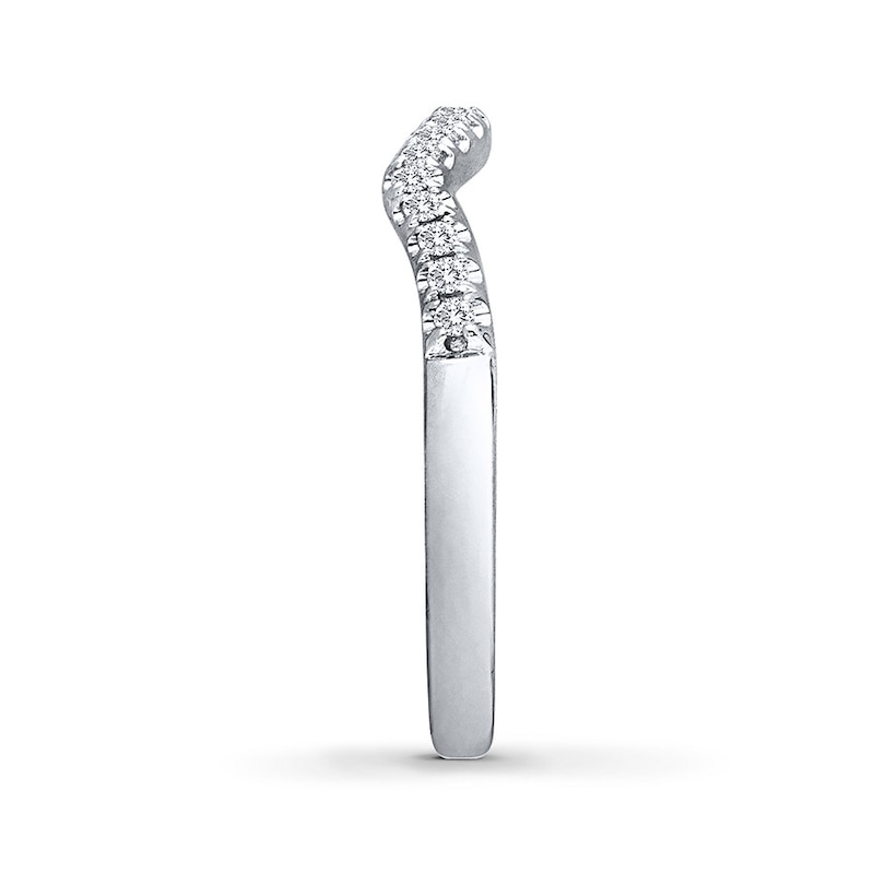 Main Image 3 of Previously Owned THE LEO Wedding Band 1/6 ct tw Round-cut Diamonds 14K White Gold
