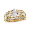 Thumbnail Image 1 of Previously Owned Diamond Engagement Ring 1-1/2 ct tw Marquise, Baguette & Round-cut 14K Yellow Gold - Size 10
