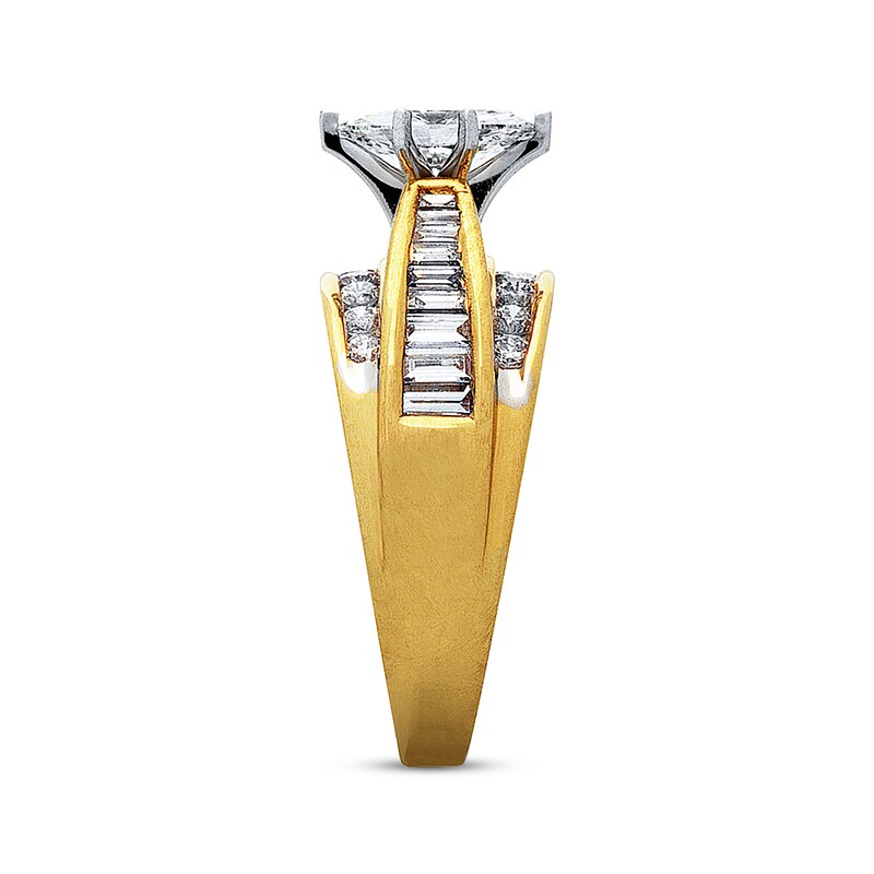 Main Image 2 of Previously Owned Diamond Engagement Ring 1-1/2 ct tw Marquise, Baguette & Round-cut 14K Yellow Gold - Size 10