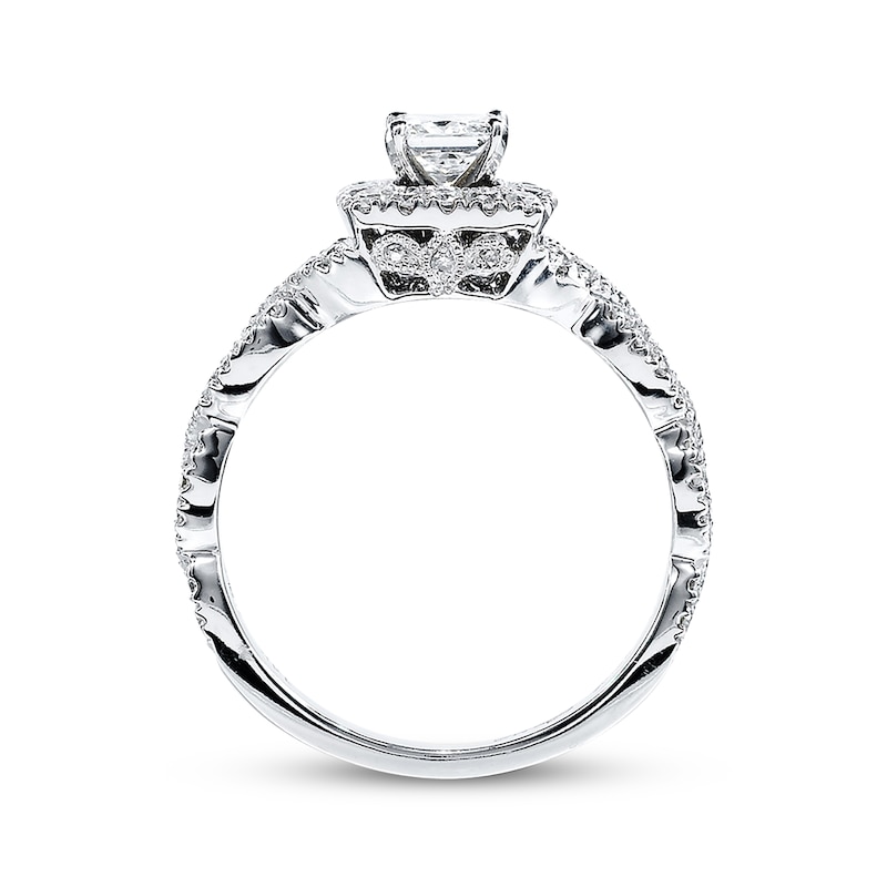 Main Image 3 of Previously Owned Neil Lane Diamond Engagement Ring 1 ct tw Princess & Round-cut 14K White Gold Size 4.5