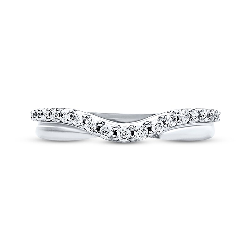 Main Image 4 of Previously Owned Diamond Wedding Band 1/4 ct tw Round-cut 14K White Gold Size 4.5