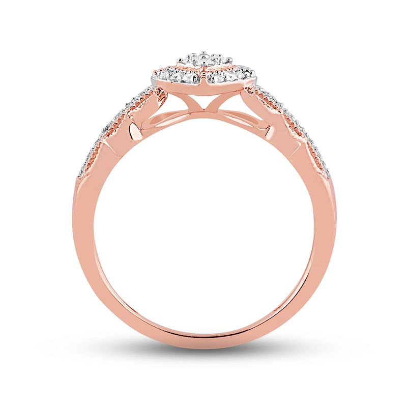 Main Image 2 of Previously Owned Diamond Ring 1/6 ct tw Round-cut 10K Rose Gold - Size 10.25