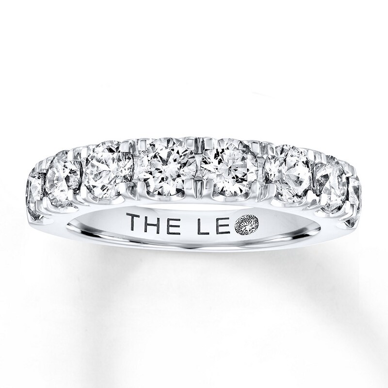 Main Image 1 of Previously Owned THE LEO Diamond Band 2 ct tw Round-cut 14K White Gold - Size 4
