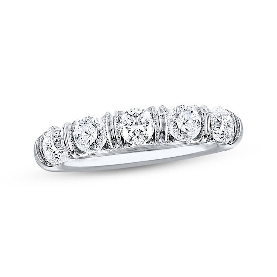Previously Owned Diamond Anniversary Band 2 ct tw Round-Cut 14K White Gold Size 11.75