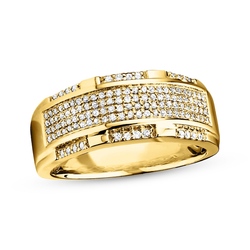 Main Image 1 of Previously Owned Men's Band 1/2 ct tw Diamonds 10K Yellow Gold - Size 13.75