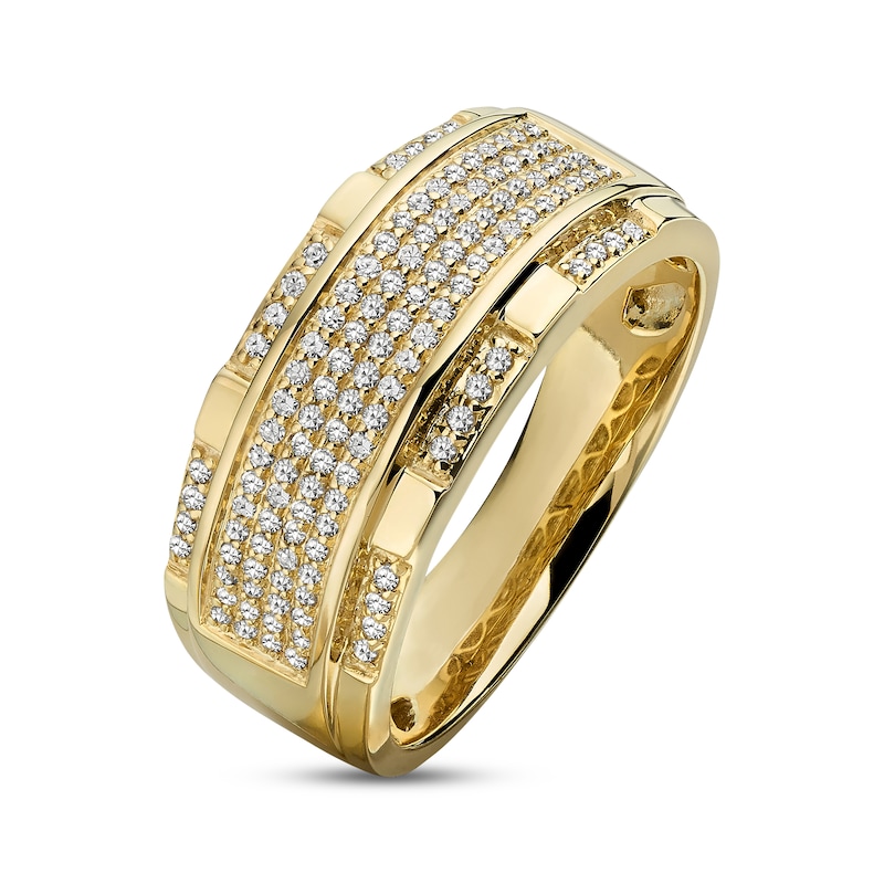 Main Image 2 of Previously Owned Men's Band 1/2 ct tw Diamonds 10K Yellow Gold - Size 13.75