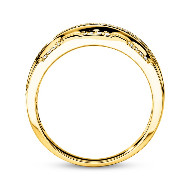 Main Image 4 of Previously Owned Men's Band 1/2 ct tw Diamonds 10K Yellow Gold - Size 13.75