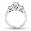 Thumbnail Image 2 of Previously Owned Three-Stone Diamond Ring 1-3/8 ct tw Round-cut 14K White Gold Size 4.25