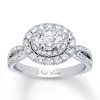 Thumbnail Image 1 of Previously Owned Neil Lane Engagement Ring 1-1/4 ct tw Oval & Round-cut Diamonds 14K White Gold - Size 4.75
