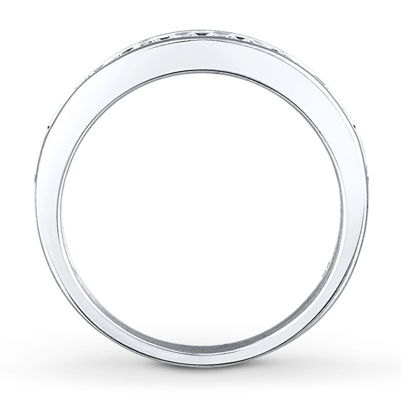 Main Image 2 of Previously Owned Diamond Wedding Band 1/2 ct tw Round-cut 14K White Gold - Size 4.25