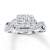 Thumbnail Image 0 of Previously Owned Diamond Engagement Ring 5/8 ct tw Princess & Round-cut 14K White Gold - Size 9.25