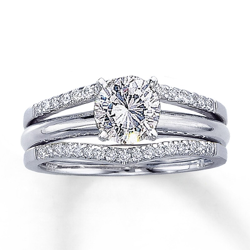Previously Owned Diamond Enhancer Ring 1/4 ct tw Round-cut 14K White Gold - Size 3.5