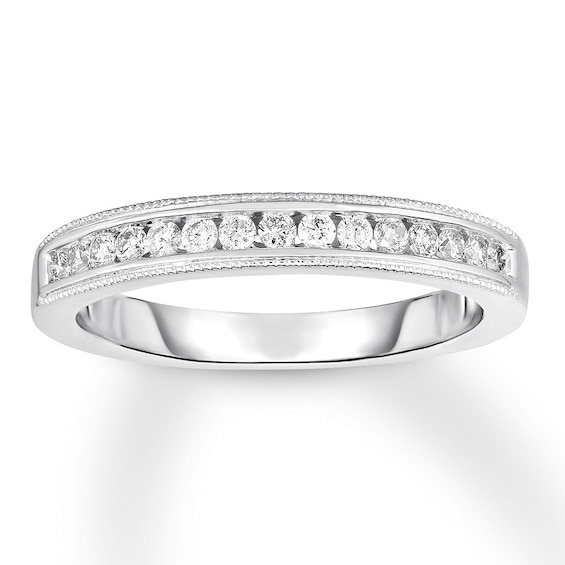 Previously Owned Diamond Wedding Band 1/4 ct tw Round-cut 14K White Gold Size 4.25